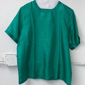 Vintage 90s - CXT Classics- Green 100% Silk  Top -